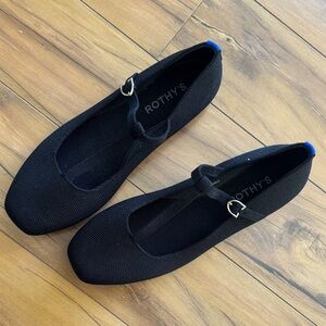 Rothy's Black T-Strap Flats
